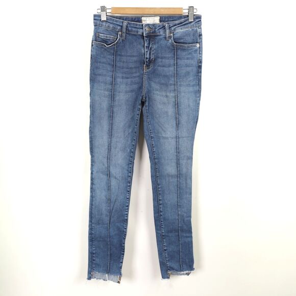 Free People High Low Raw Hem Skinny Jeans size 27 - Picture 1 of 9